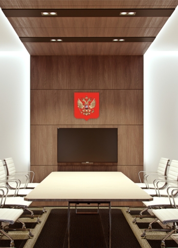 Герб РФ настенный основа ПВХ пластик, печать сублимационная (без рамки) (55 * 65см)
