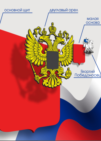 Герб РФ, основа оргстекло с УФ печатью (многослойный) (36 * 42см)
